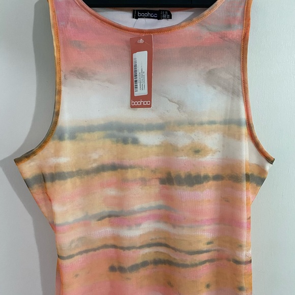 NWT Boohoo Striped Pattern Midi Dress - Picture 6 of 7